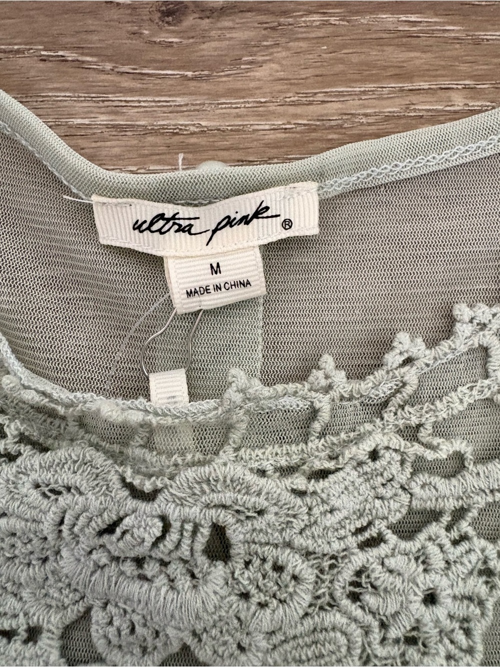 Ultra Pink Sage Green Lace-Trim Sleeveless Tunic - Picture 8 of 12